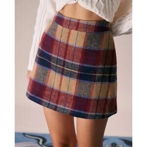 Hutch | Fleece Plaid Mini Skirt